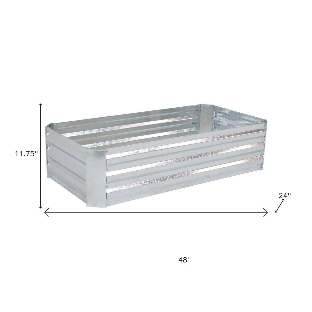 Silver Metal Rectangular Raised Garden Bed - 12 X 48-inch