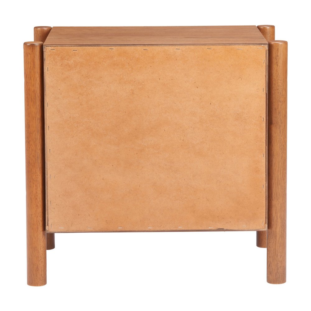 Walnut Solid Wood Two Drawer Nightstand - 22-inch
