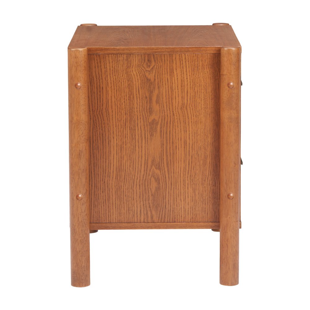 Walnut Solid Wood Two Drawer Nightstand - 22-inch