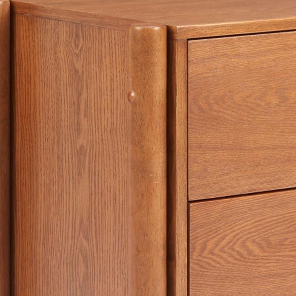 Walnut Solid Wood Two Drawer Nightstand - 22-inch