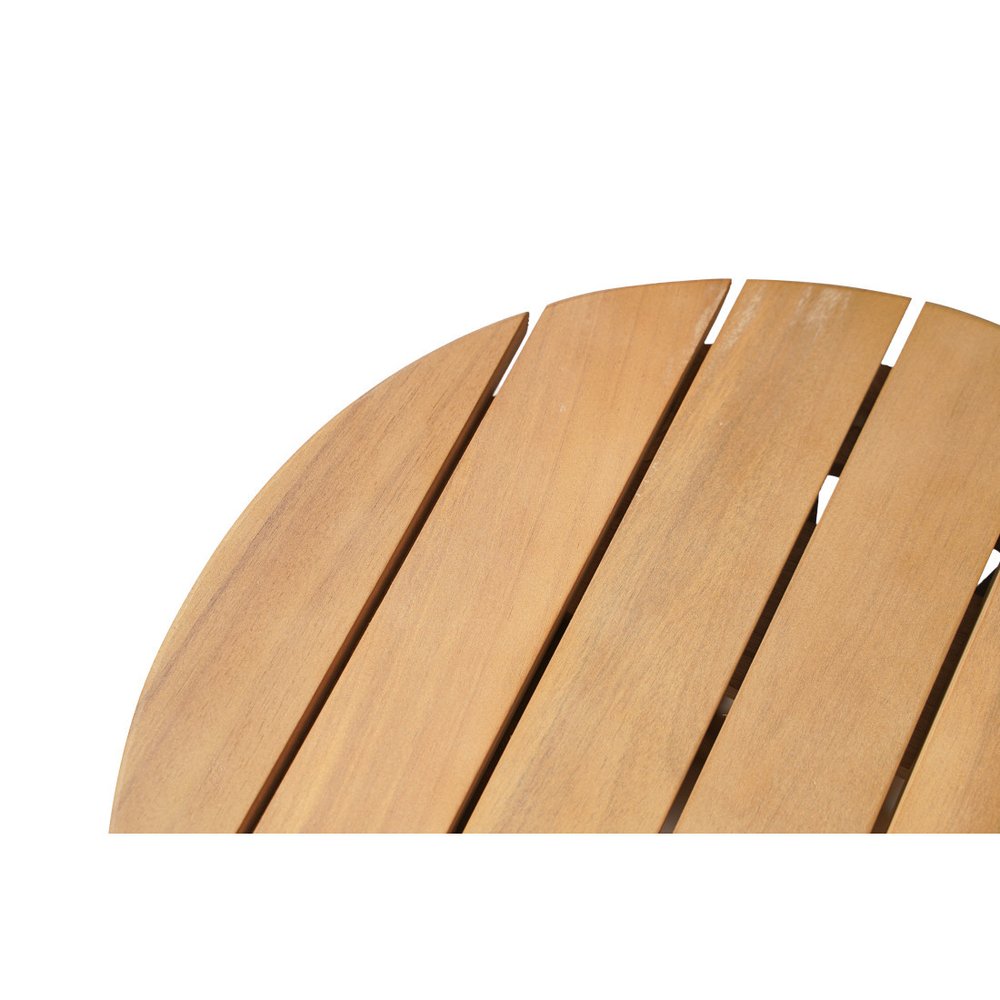 Natural Solid Wood Round Outdoor Side Table - 16-inch