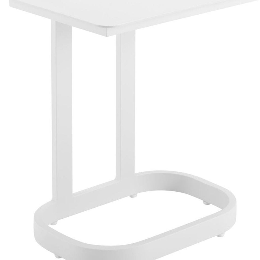 White Aluminum Outdoor Side Table - 22-inch