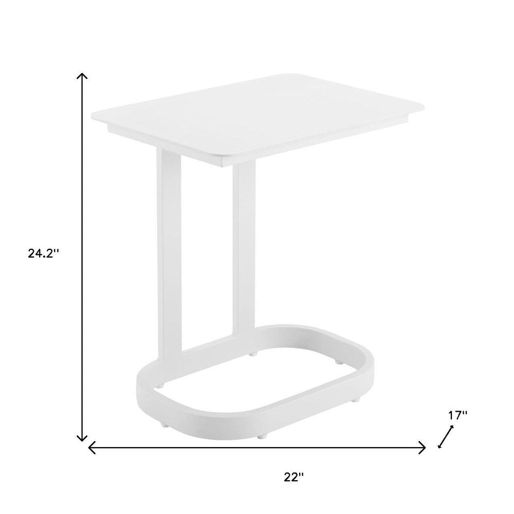 White Aluminum Outdoor Side Table - 22-inch