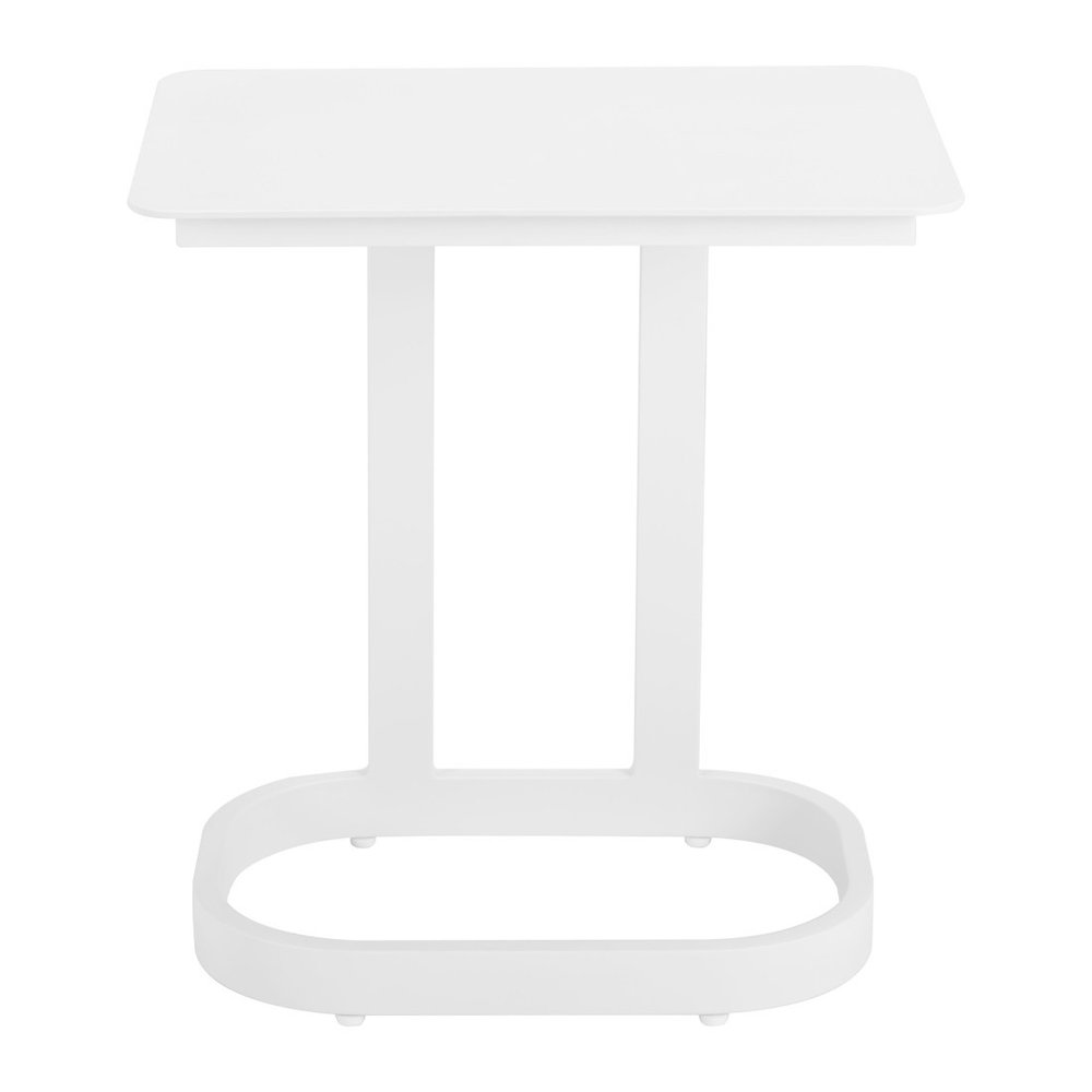 White Aluminum Outdoor Side Table - 22-inch