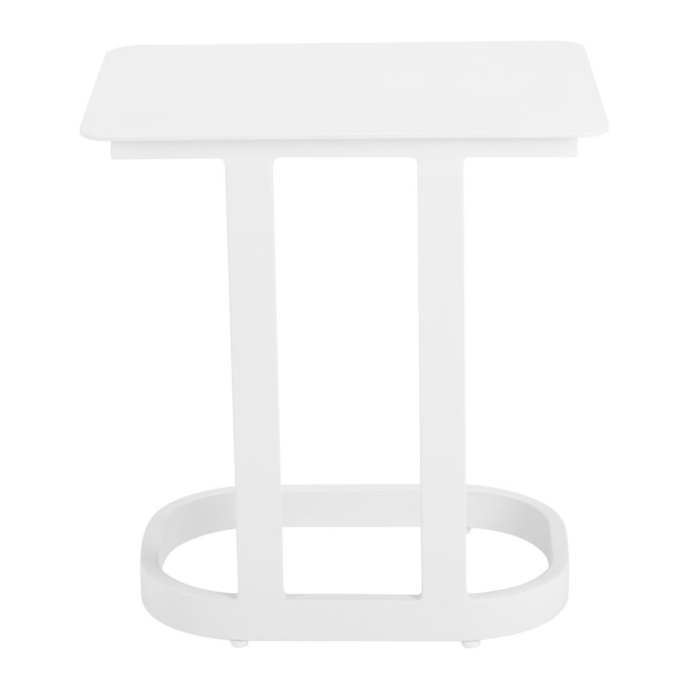 White Aluminum Outdoor Side Table - 22-inch