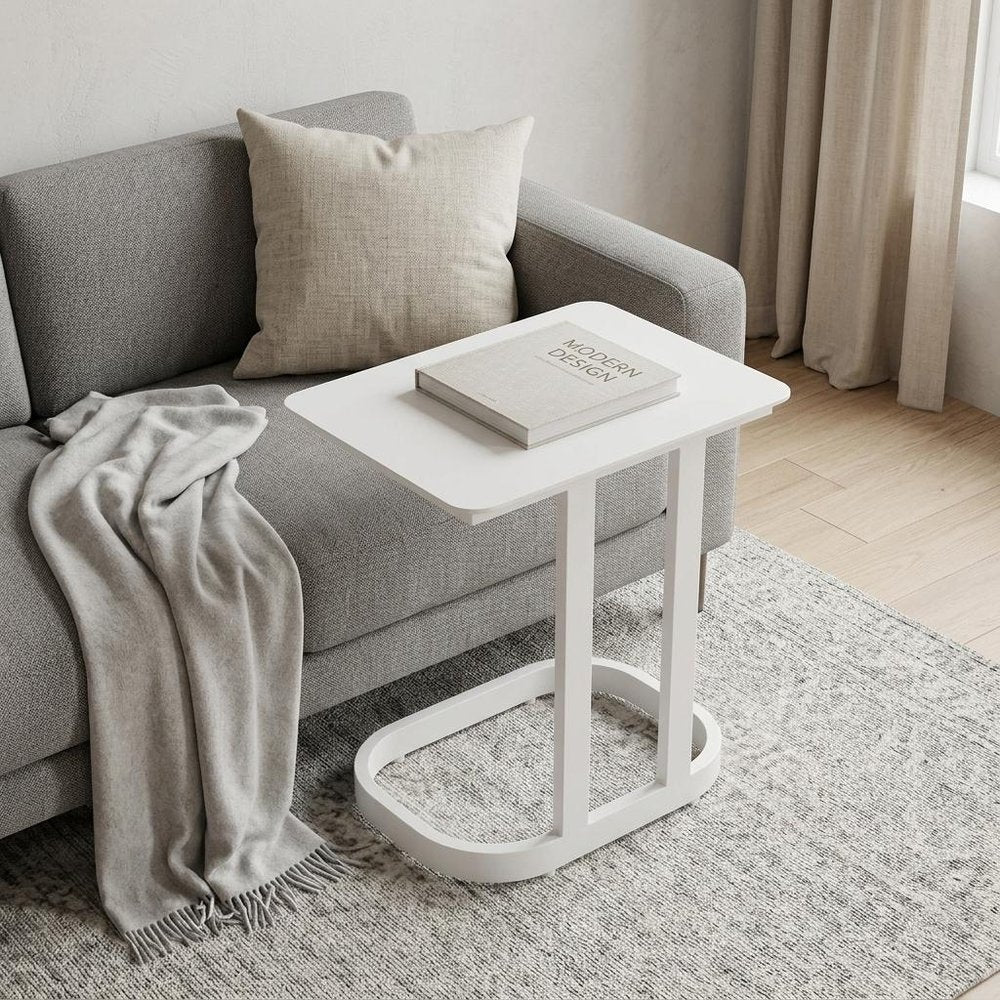 White Aluminum Outdoor Side Table - 22-inch
