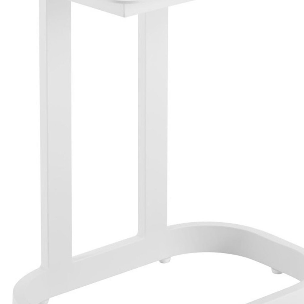 White Aluminum Outdoor Side Table - 22-inch