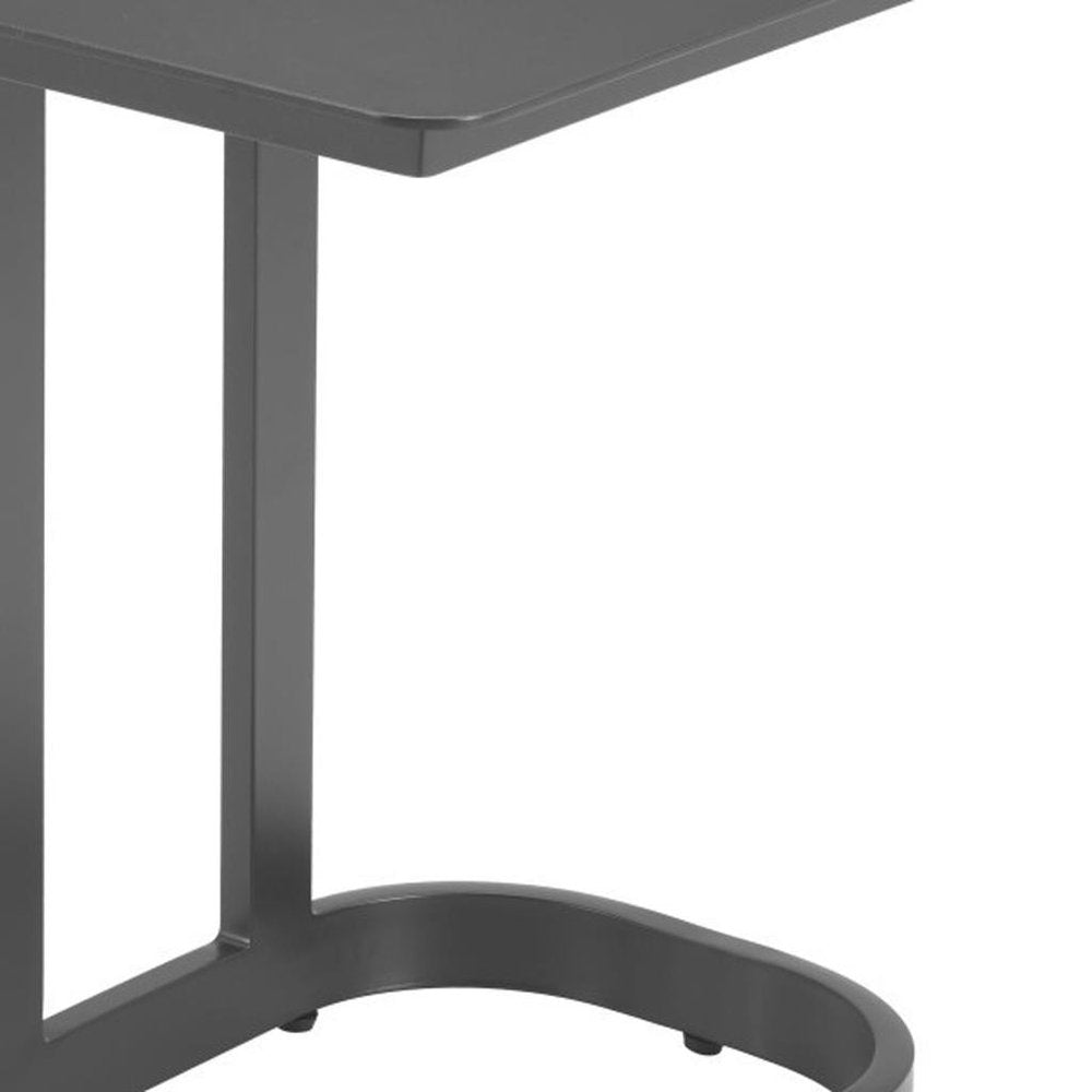 Black Aluminum Outdoor Side Table - 22-inch