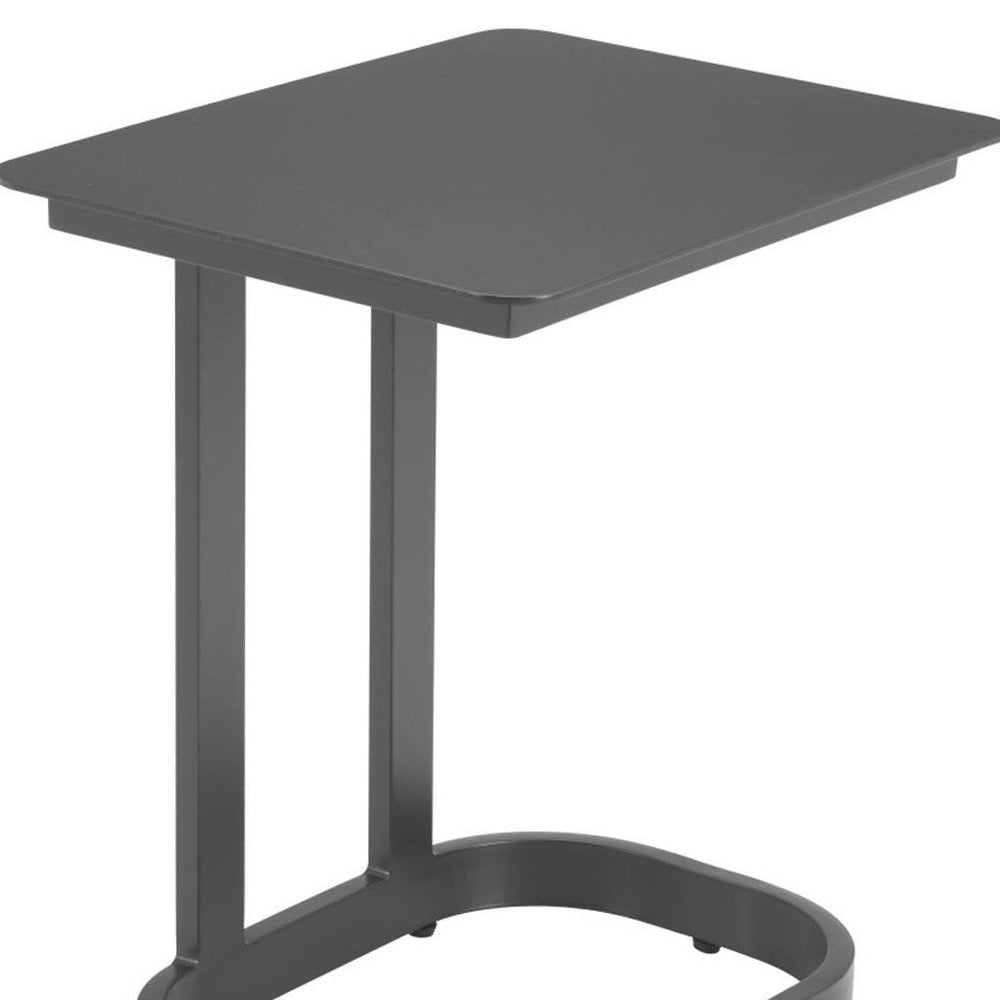 Black Aluminum Outdoor Side Table - 22-inch