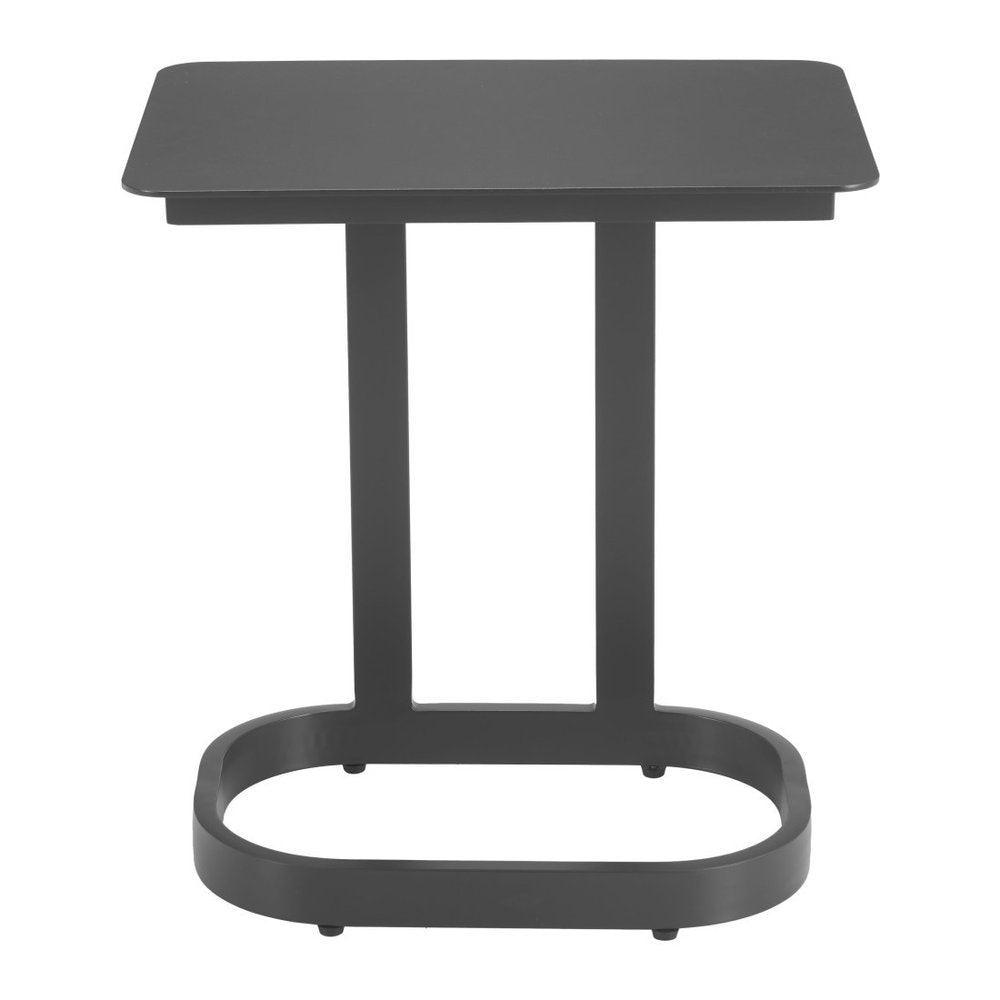 Black Aluminum Outdoor Side Table - 22-inch
