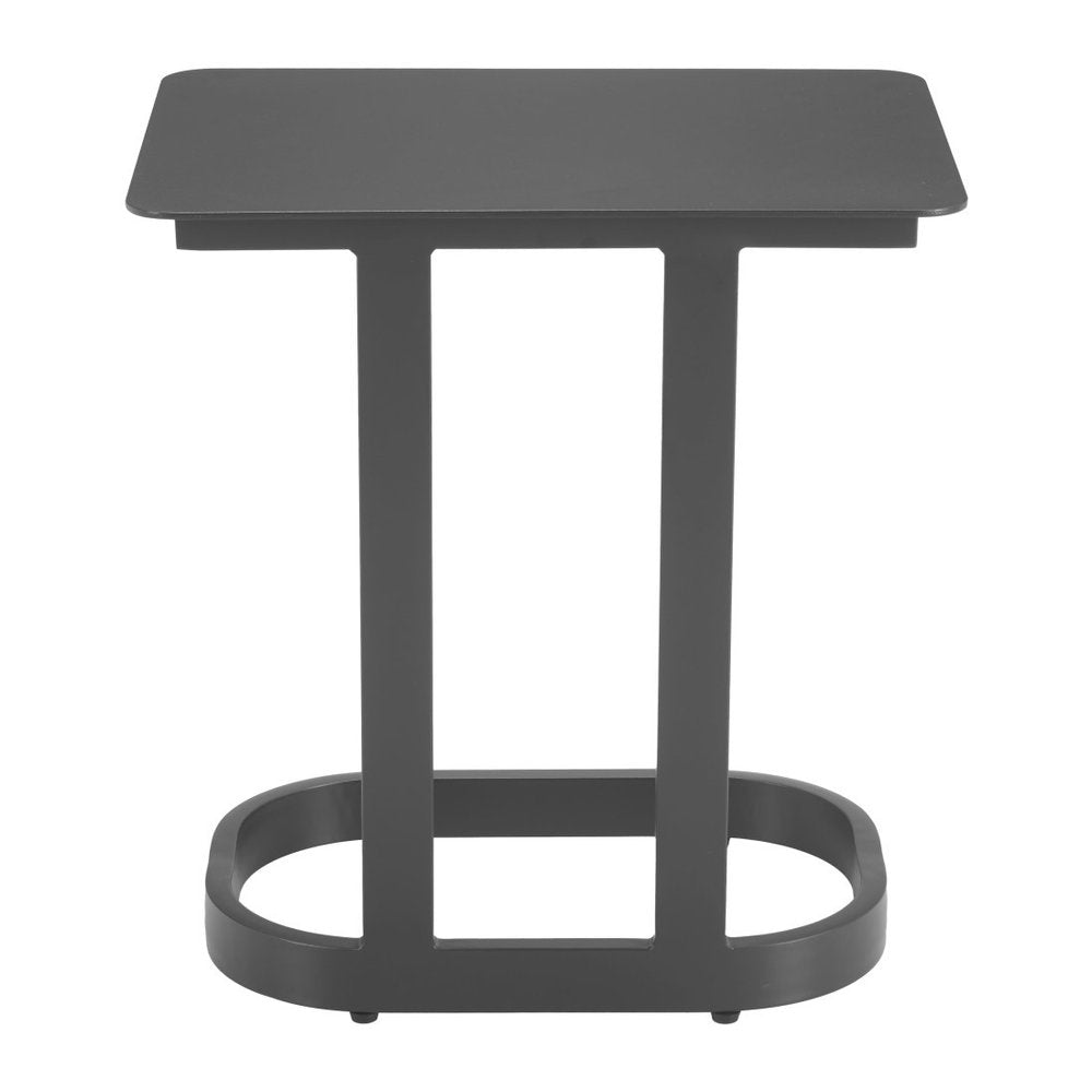 Black Aluminum Outdoor Side Table - 22-inch