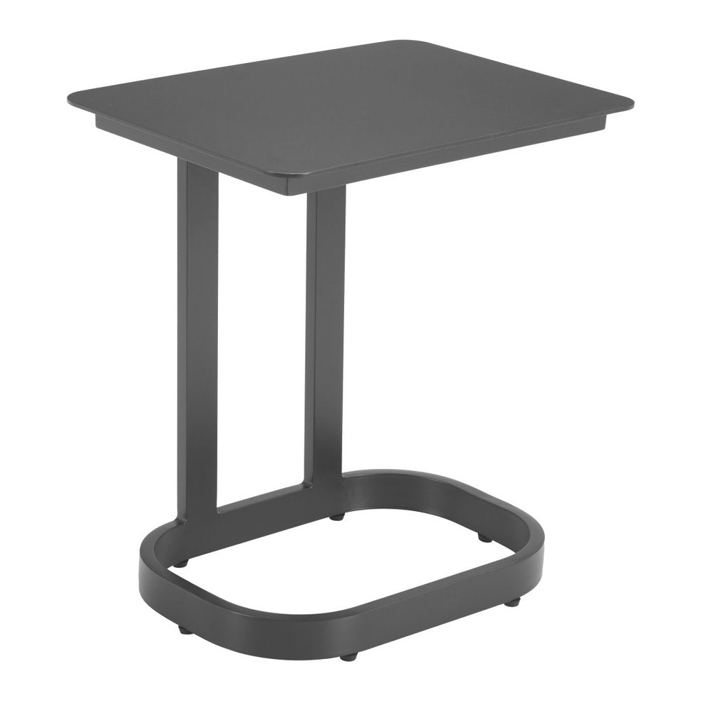 Black Aluminum Outdoor Side Table - 22-inch