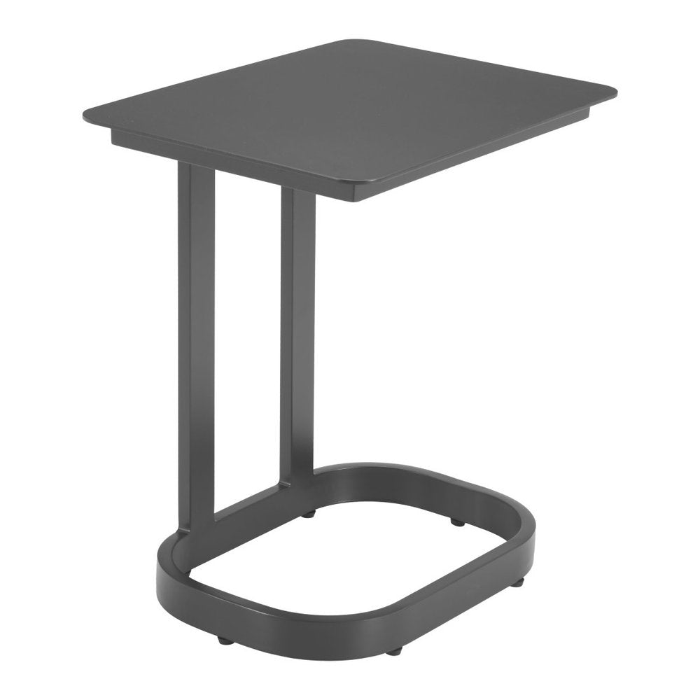 Black Aluminum Outdoor Side Table - 22-inch