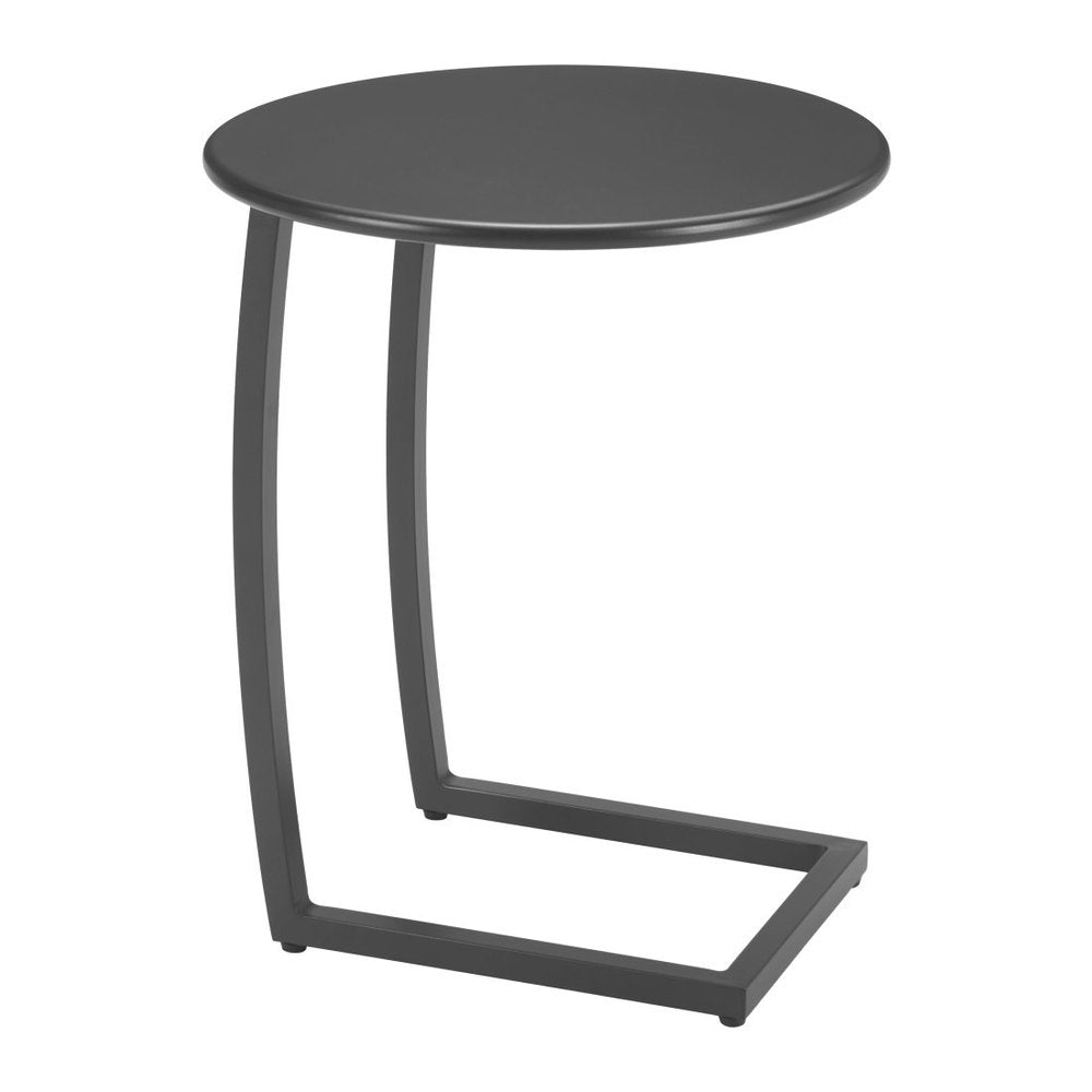Black Aluminum Round Outdoor Side Table - 20-inch