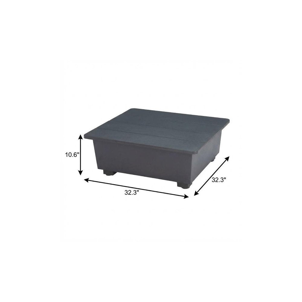 Gray Aluminum Square Outdoor Coffee Table - 32-inch