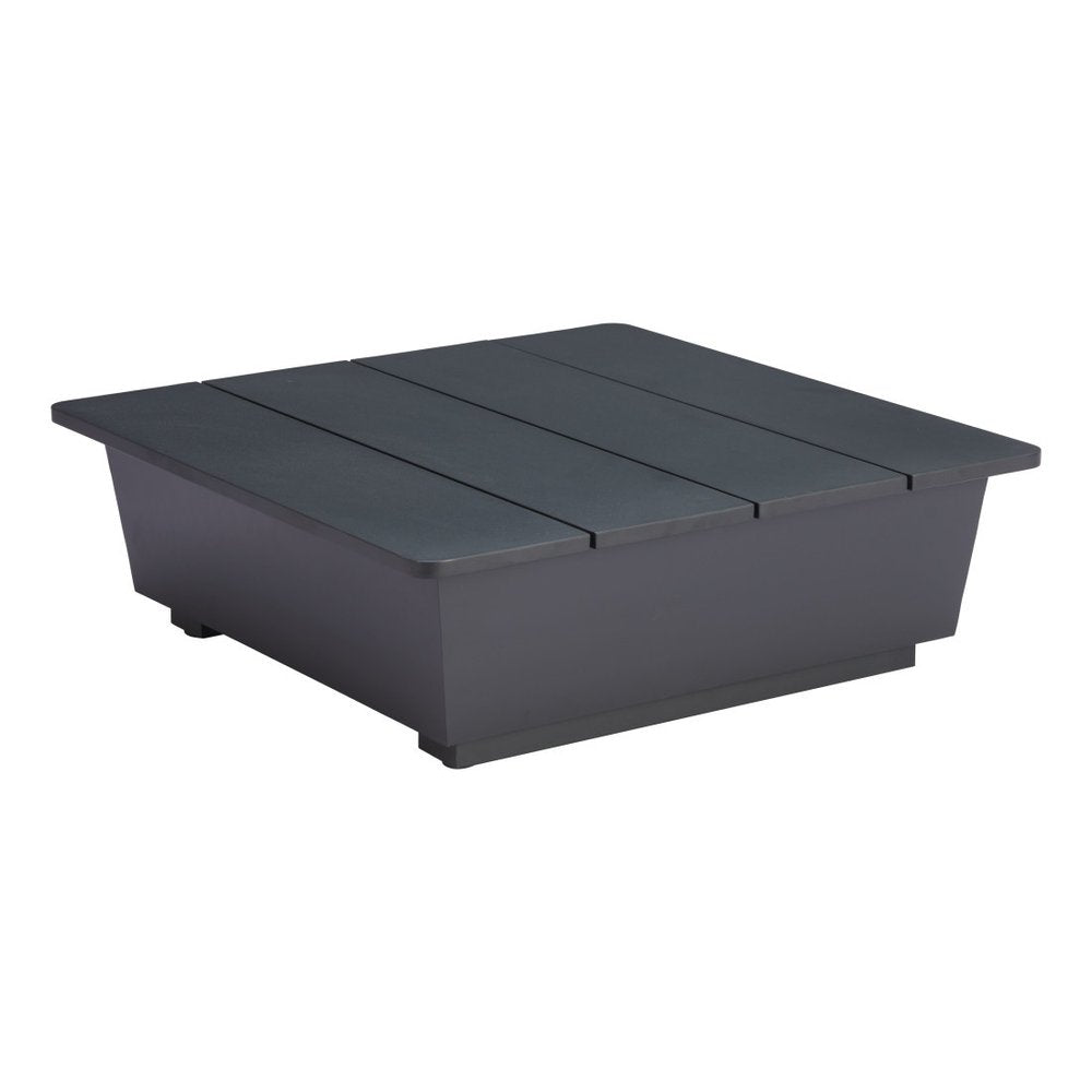 Gray Aluminum Square Outdoor Coffee Table - 32-inch