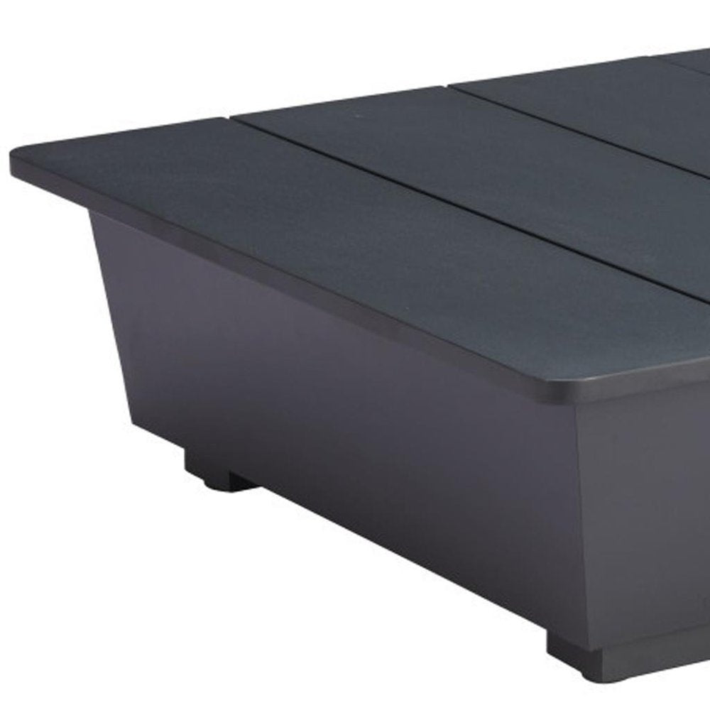 Gray Aluminum Square Outdoor Coffee Table - 32-inch