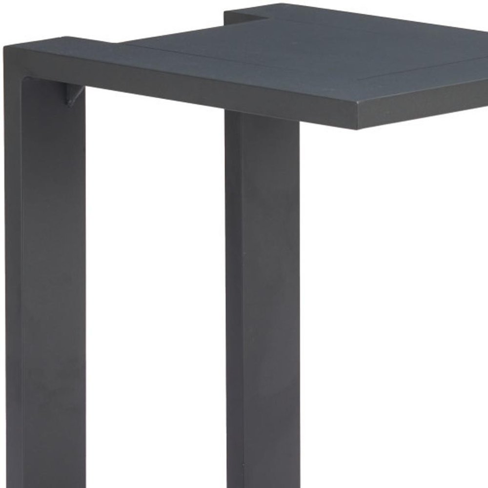 Black Aluminum Outdoor Side Table - 18-inch