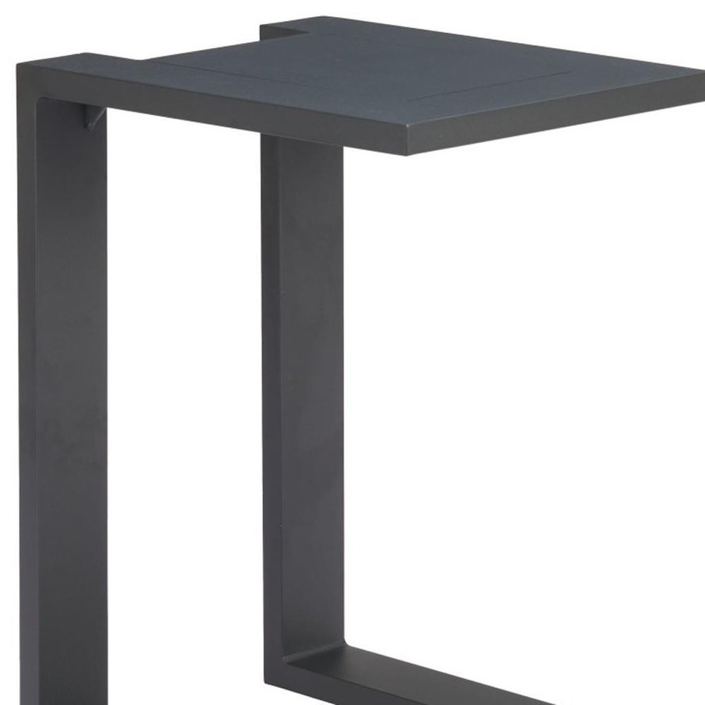 Black Aluminum Outdoor Side Table - 18-inch
