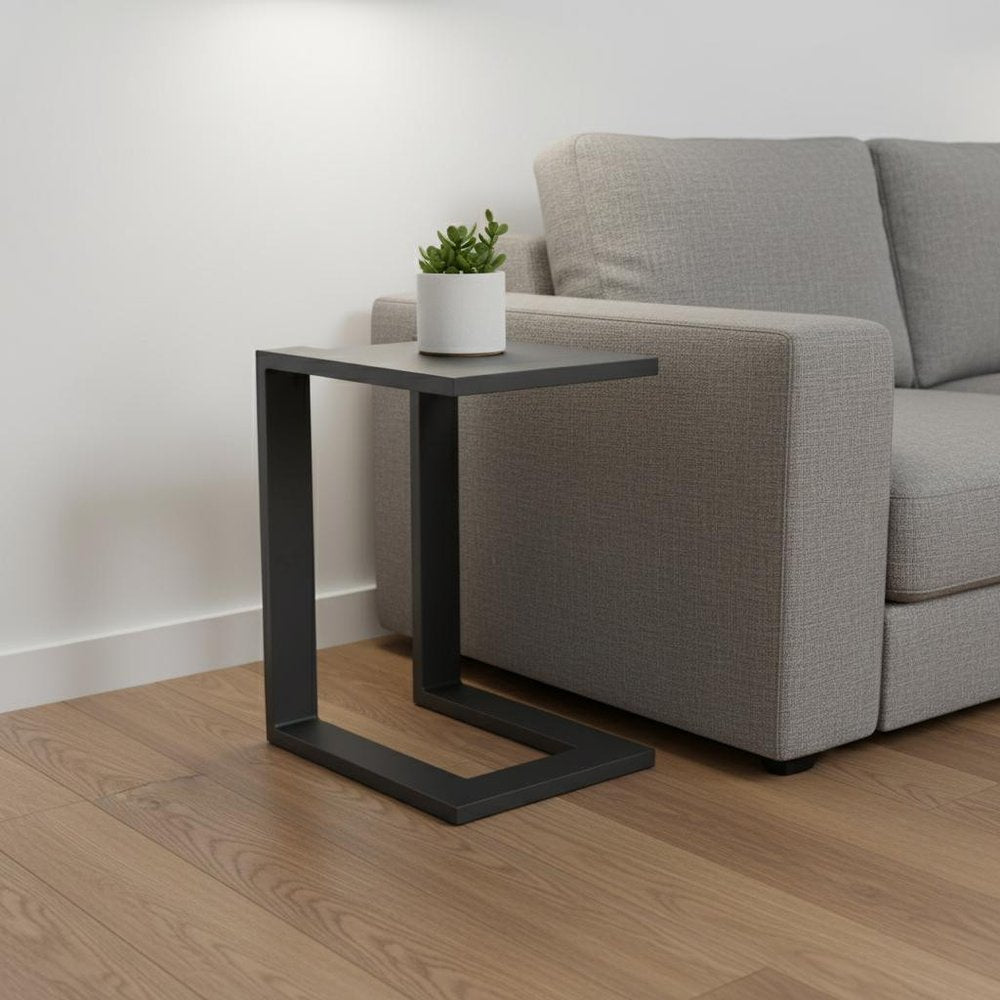 Black Aluminum Outdoor Side Table - 18-inch