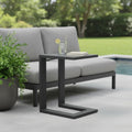 Black Aluminum Outdoor Side Table - 18-inch
