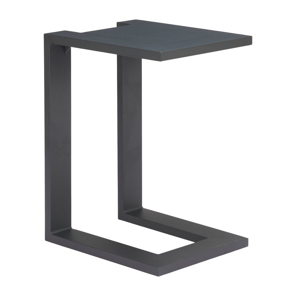 Black Aluminum Outdoor Side Table - 18-inch