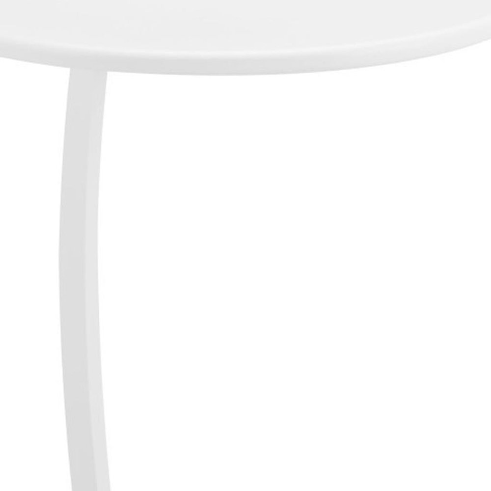White Aluminum Round Outdoor Side Table - 20-inch
