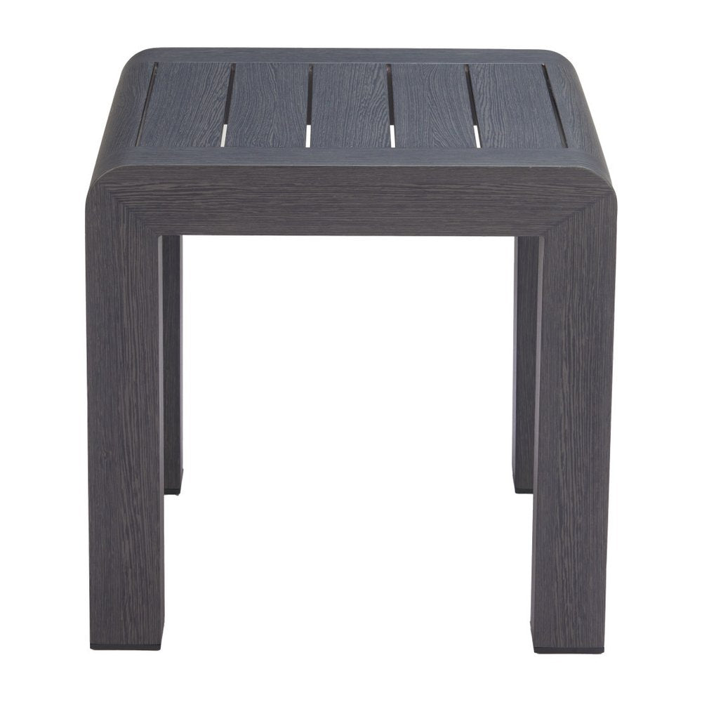 Black Aluminum Square Outdoor Side Table - 23-inch
