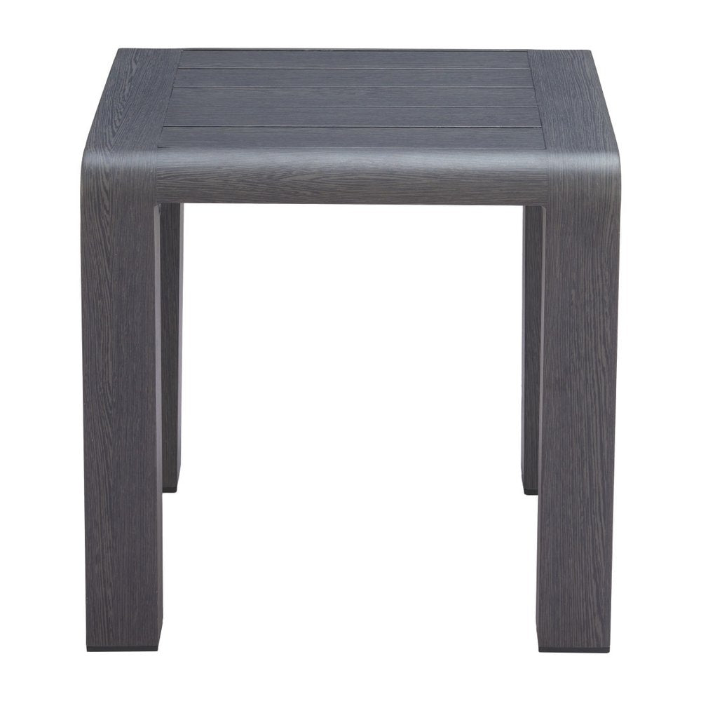 Black Aluminum Square Outdoor Side Table - 23-inch