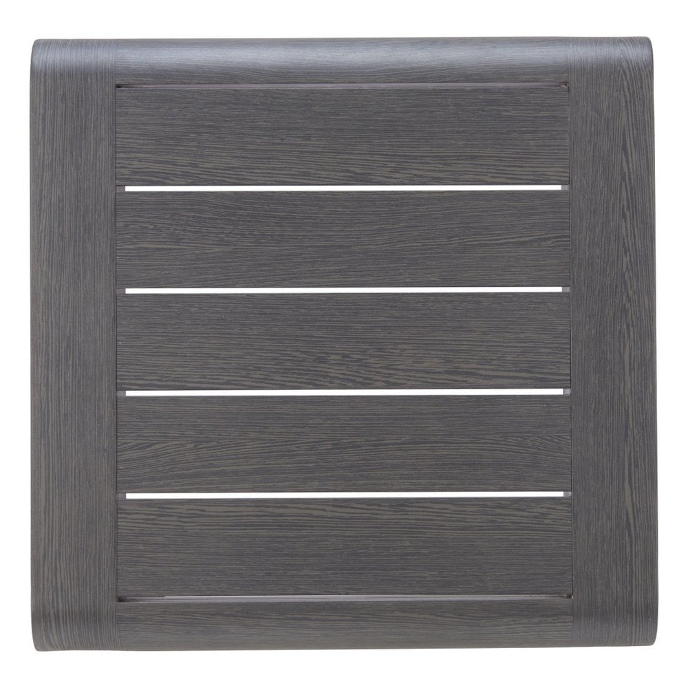 Black Aluminum Square Outdoor Side Table - 23-inch