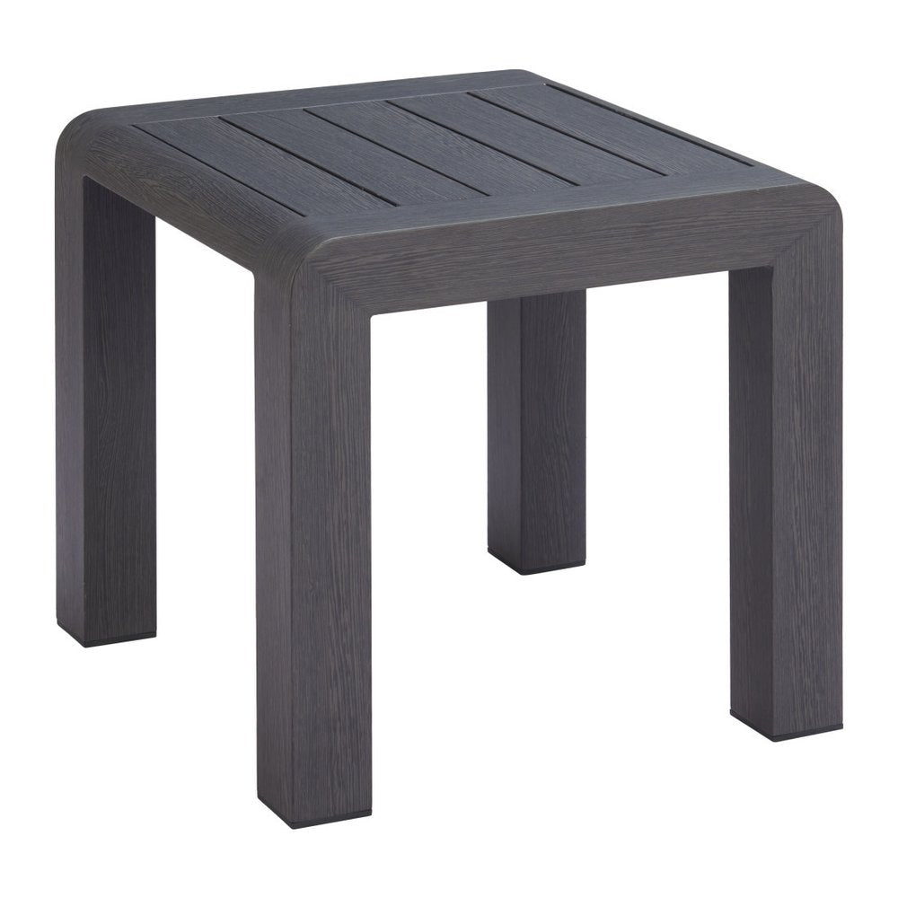 Black Aluminum Square Outdoor Side Table - 23-inch