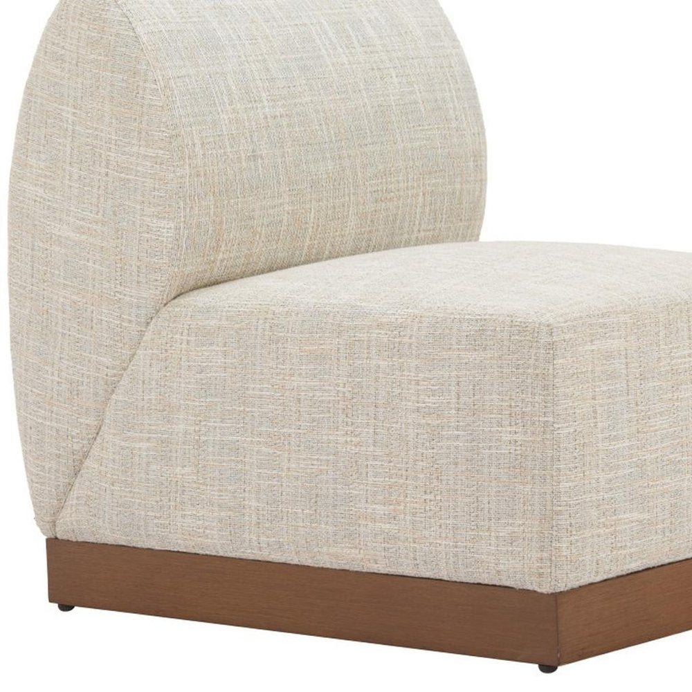 Beige Aluminum Outdoor Accent Chair - 24-inch