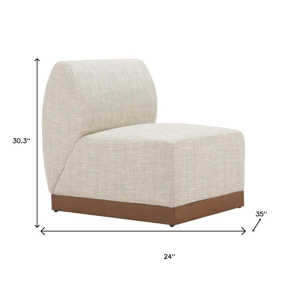 Beige Aluminum Outdoor Accent Chair - 24-inch