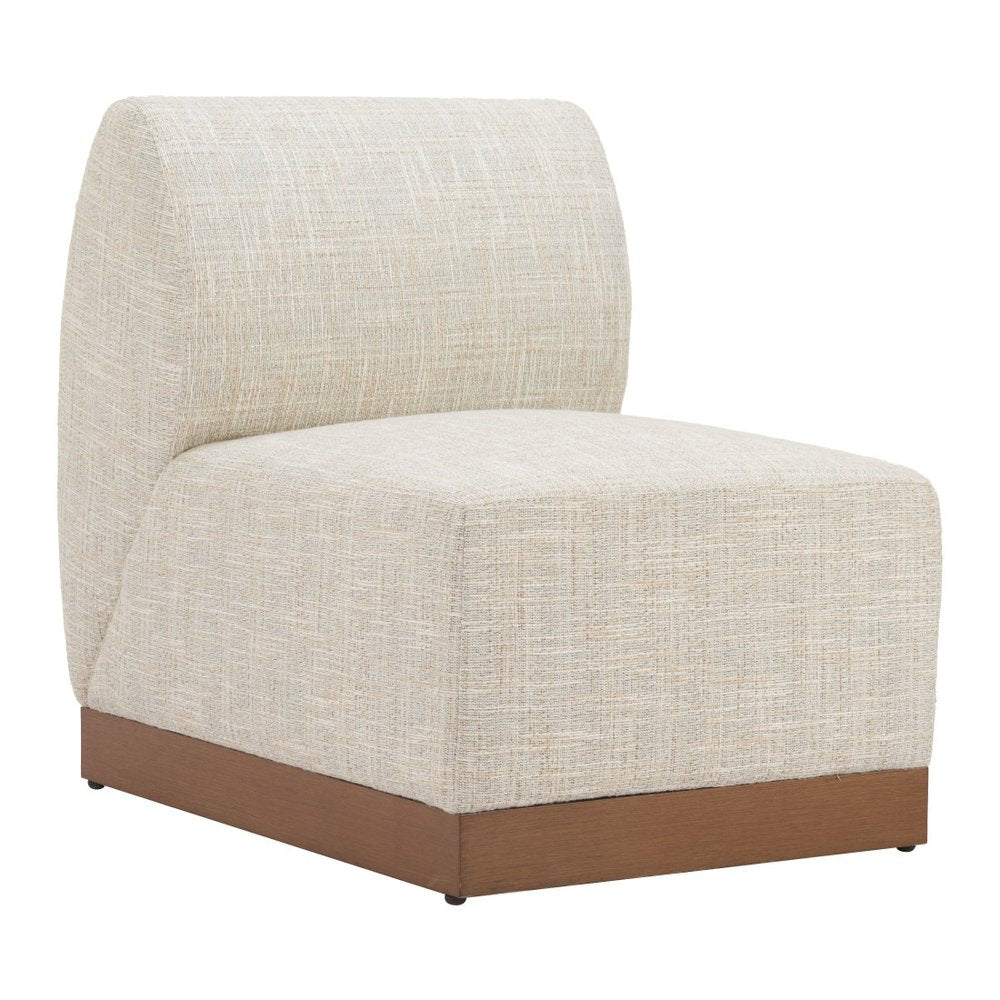 Beige Aluminum Outdoor Accent Chair - 24-inch