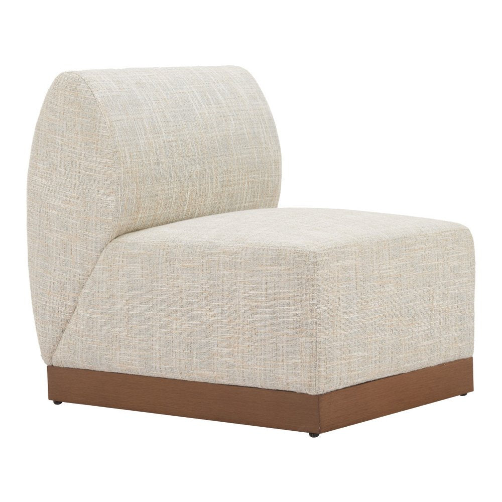 Beige Aluminum Outdoor Accent Chair - 24-inch