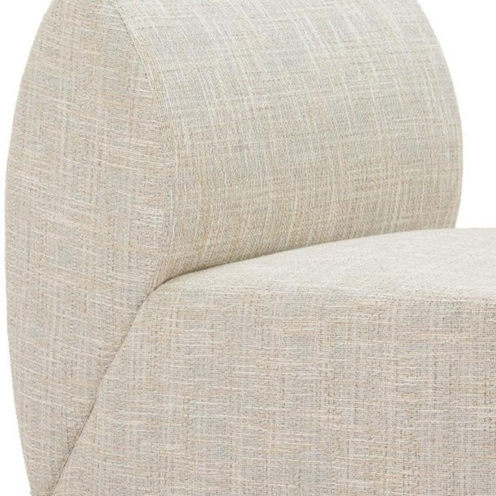 Beige Aluminum Outdoor Accent Chair - 24-inch