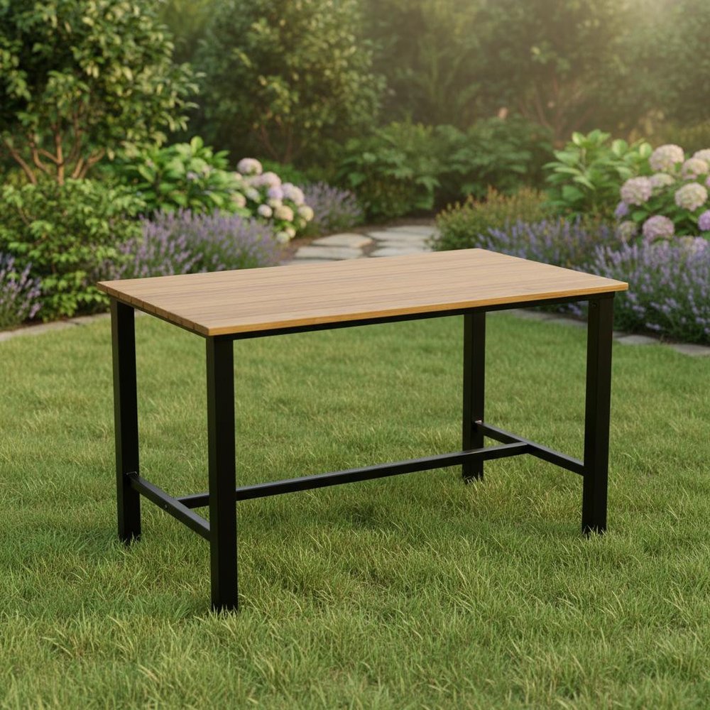 Brown Solid Wood Outdoor Dining Table - 47-inch