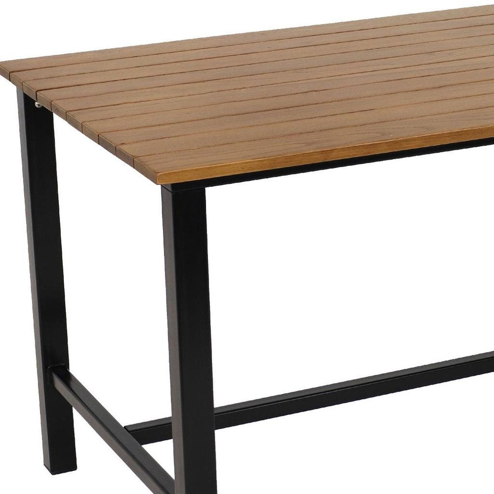 Brown Solid Wood Outdoor Dining Table - 47-inch