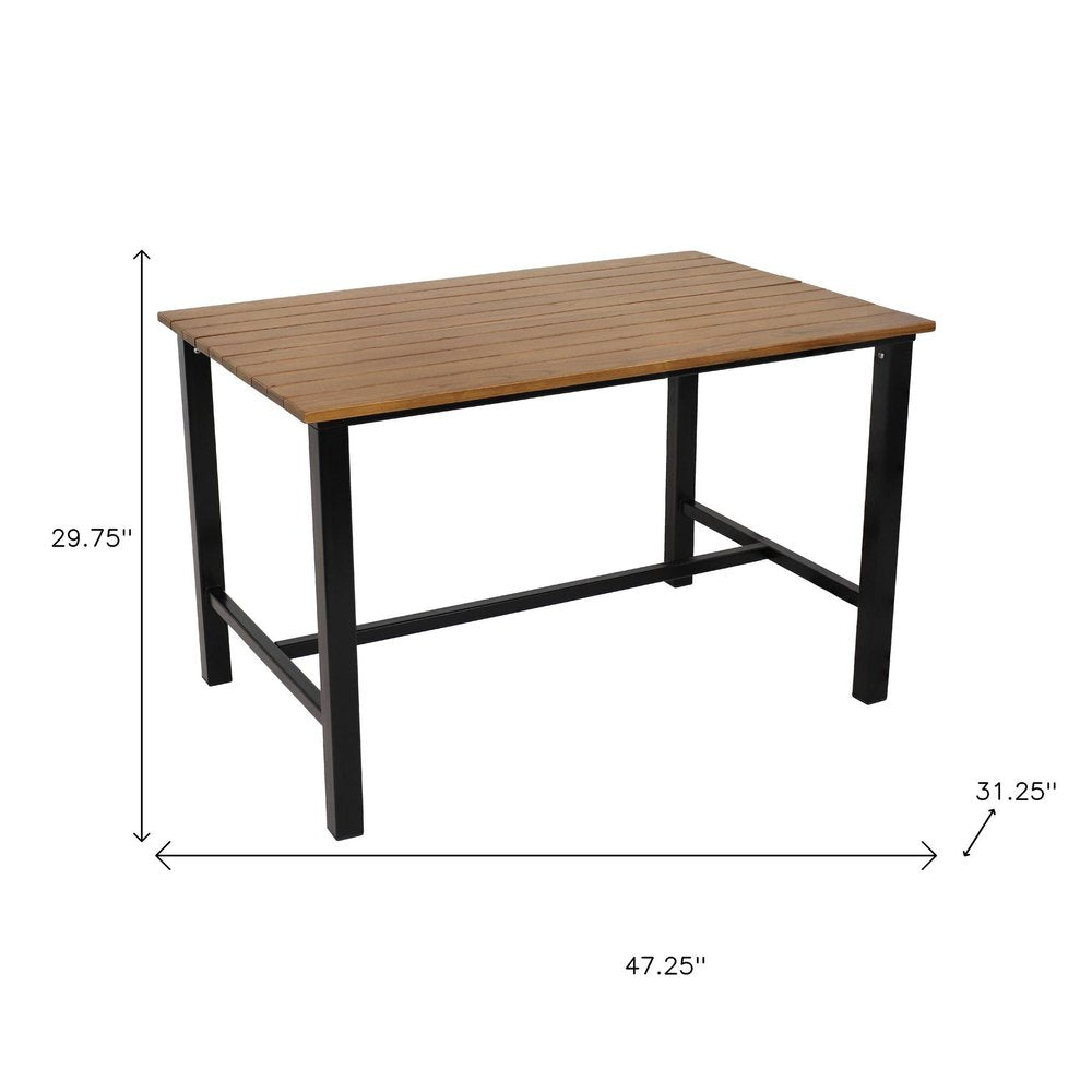 Brown Solid Wood Outdoor Dining Table - 47-inch