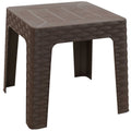 Brown Square Plastic Outdoor Side Table - 19-inch