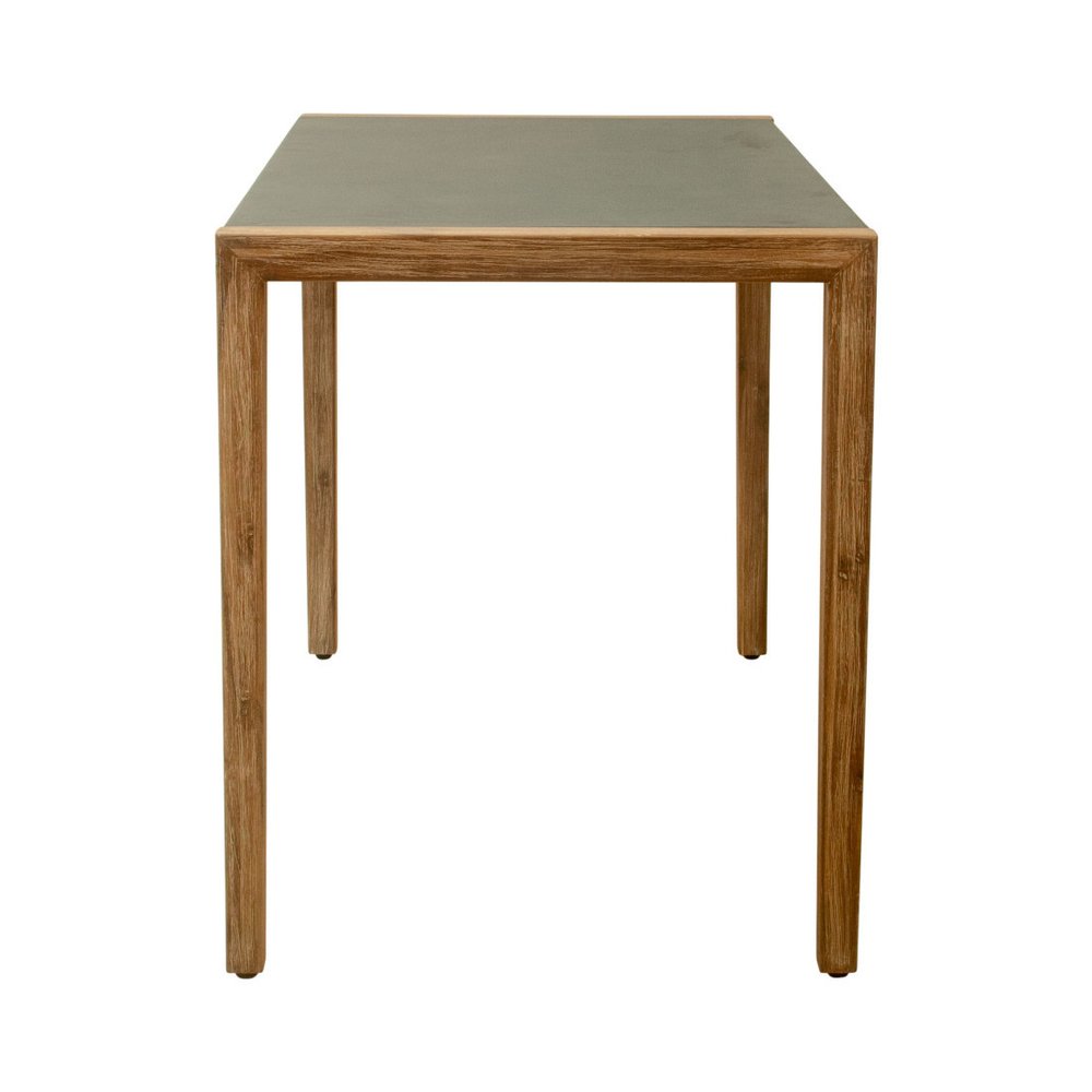 Gray and Natural Faux Concrete and Solid Wood Outdoor Bar Table - 56-inch