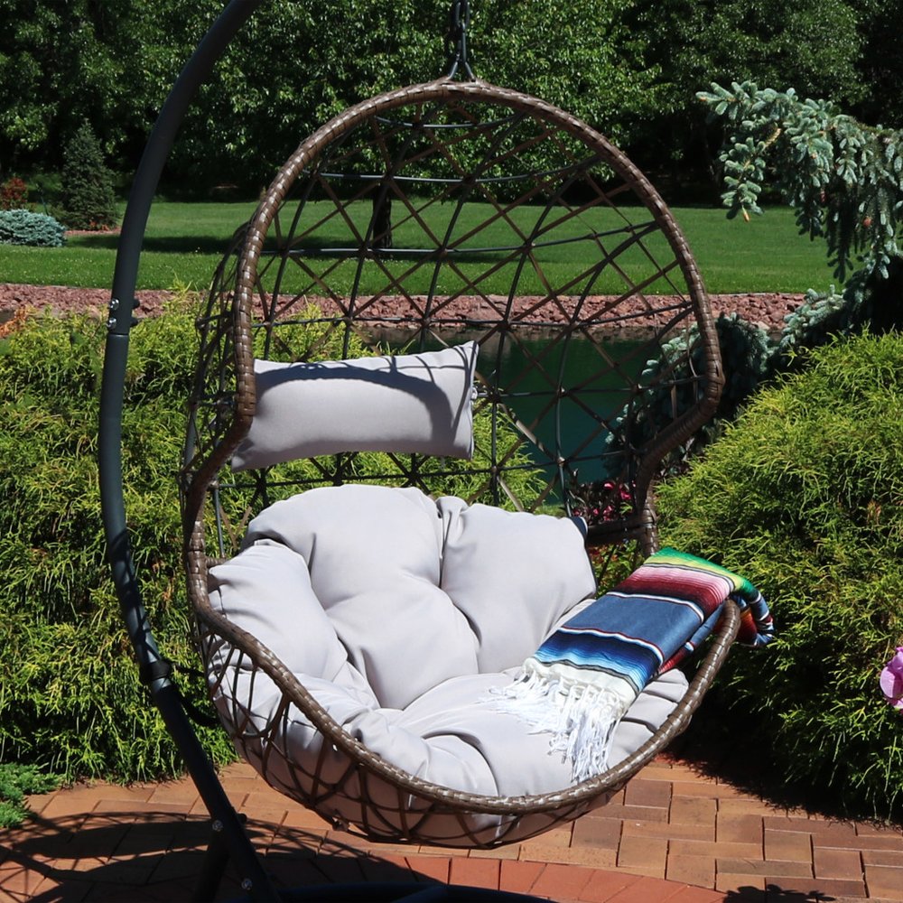 Gray Steel Outdoor Egg Chair - 35-inch