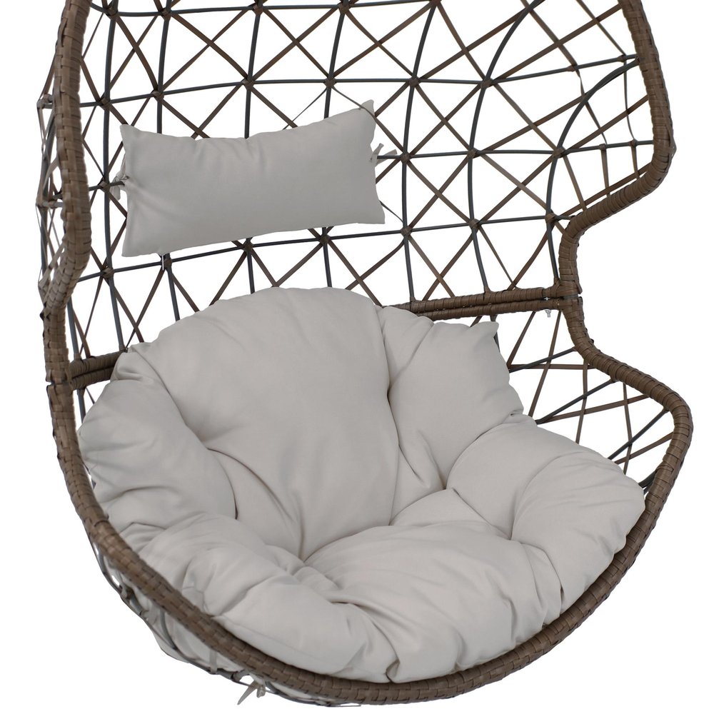 Gray Steel Outdoor Egg Chair - 35-inch