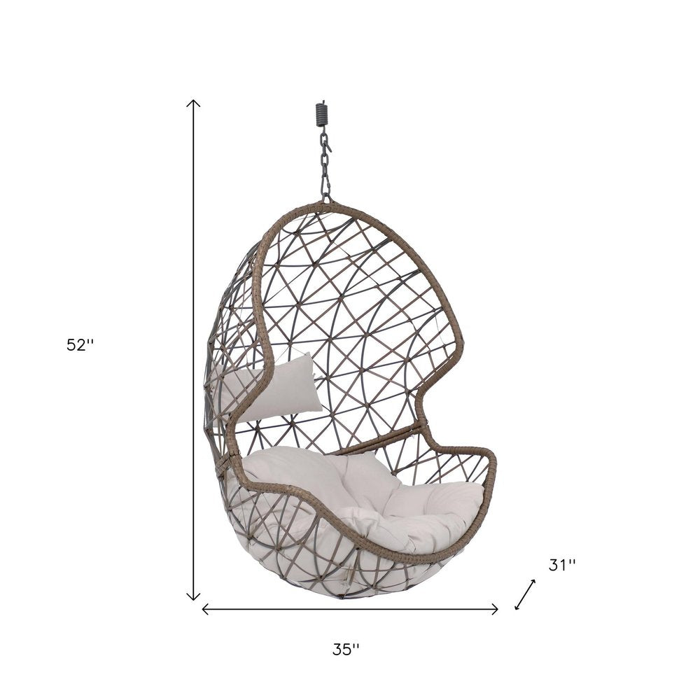 Gray Steel Outdoor Egg Chair - 35-inch