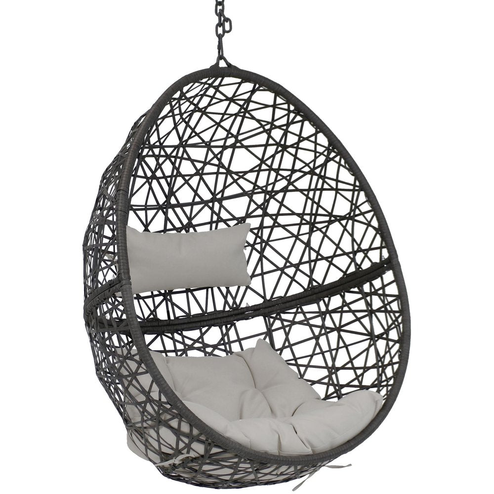 Gray Steel Outdoor Egg Chair - 38-inch