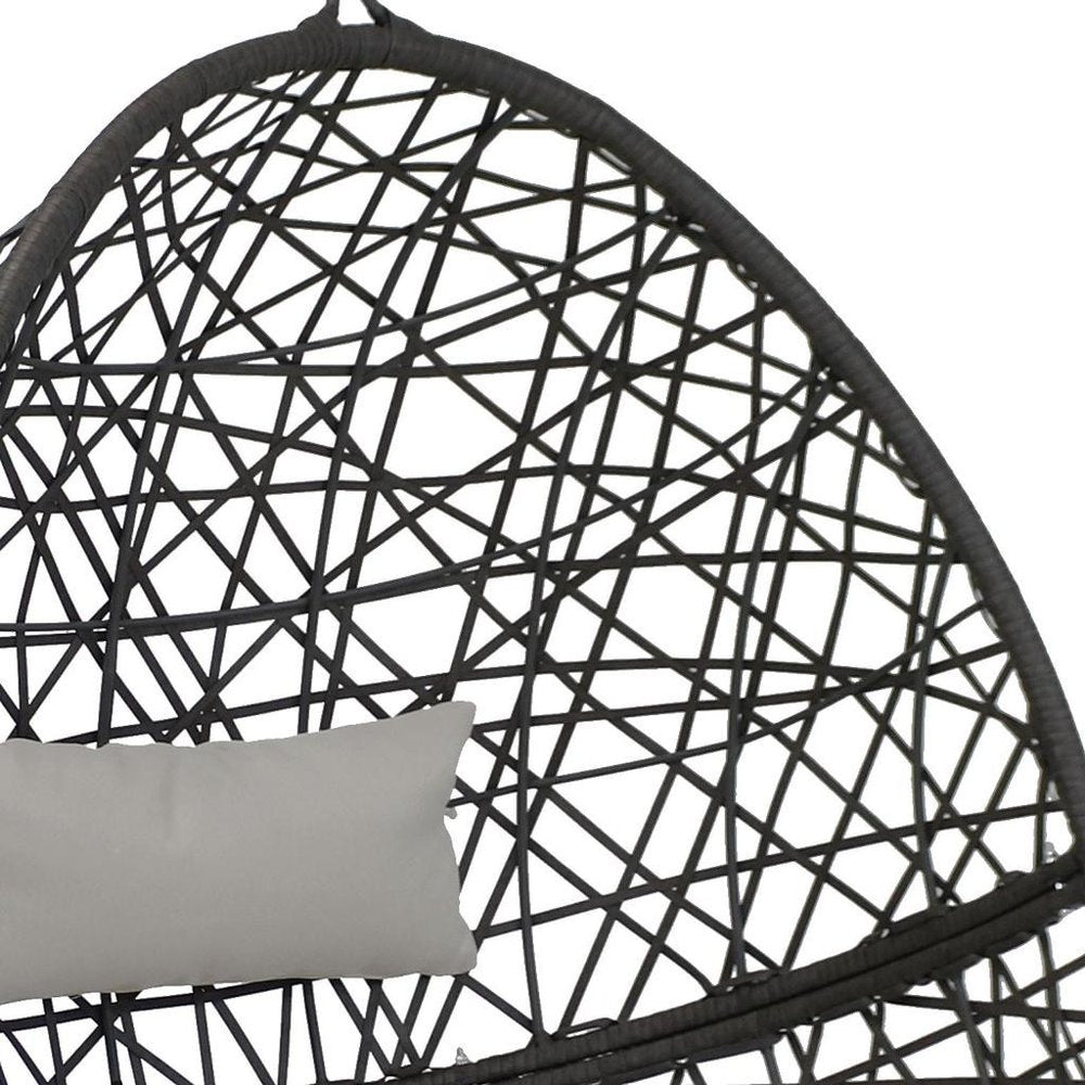 Gray Steel Outdoor Egg Chair - 38-inch