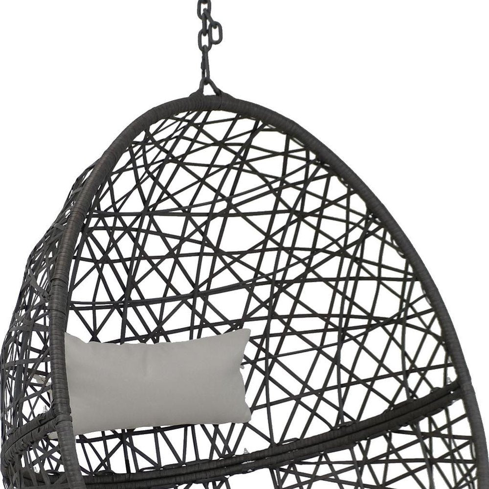 Gray Steel Outdoor Egg Chair - 38-inch