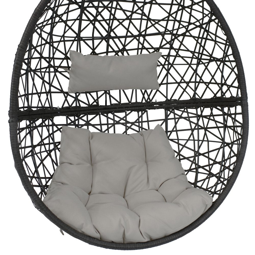 Gray Steel Outdoor Egg Chair - 38-inch