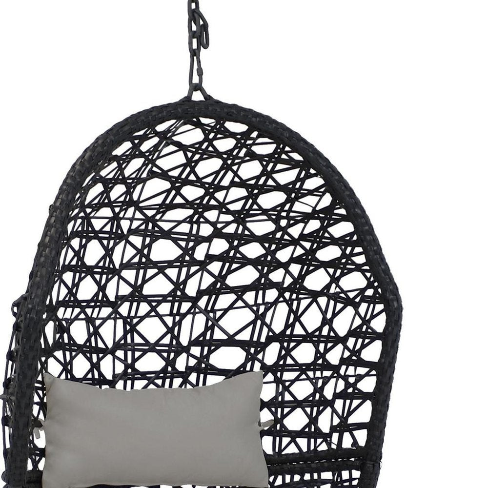 Gray Steel Outdoor Egg Chair - 32-inch