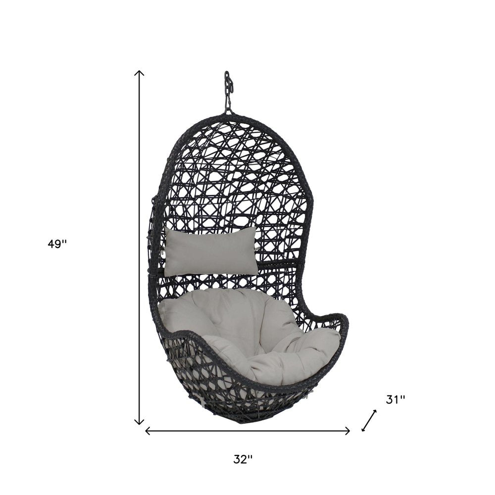 Gray Steel Outdoor Egg Chair - 32-inch